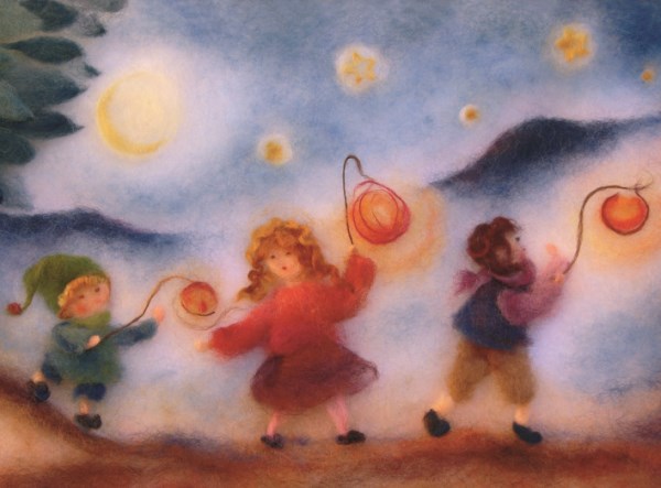 Postcard: FSK3076 Children with lantern