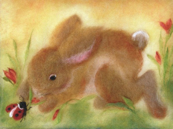 Postcard: Rabbit with Ladybirds