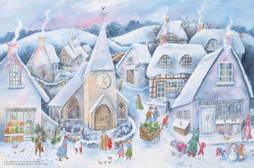 Village Winter Scene: Medium Advent Calendar