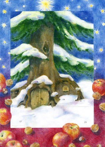 AK082 Christmas by the Tree: Small Advent Calendar