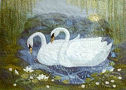 Postcard: DK19 Swans at Sunrise