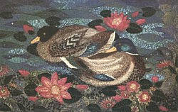 Postcard: Sacred Ducks resting in a Lotus Pool