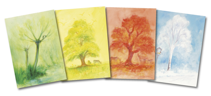 Seasonal Trees: set of 12 postcards