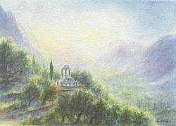 Postcard: DN100 Sunrise at The Temple of Athena Pronaea
