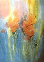 Folded card: WGL138 Orange and Red Poppies