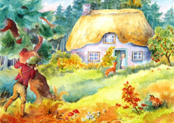 Postcard: JW0312 The huntsman watched her let in the fawn