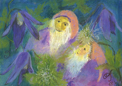 Postcard: EB3017 Dwarfs with Clematis Alpina