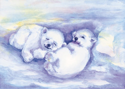 Postcard: Polar bear cubs playing