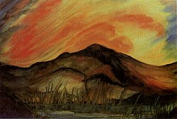 Postcard:  Mountain Sunset