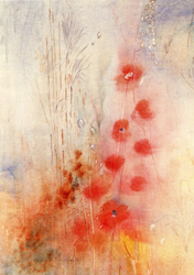 Folded card: Poppies and Grasses