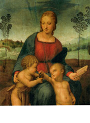 Postcard: Raffael0136 Goldfinch Madonna (detail)