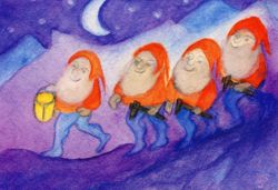 Postcard: JSG3551 The gnomes moonlit walk