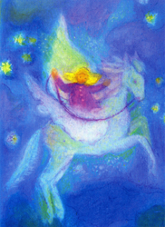 Postcard: AK3957 The winged silvery white horse