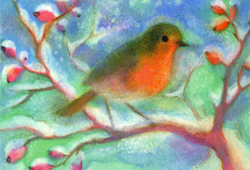 Postcard: AK3959 Winter Robin Postcard: AK3959 Winter Robin