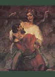 Postcard: Rem0838 Jacob Struggling with the Angel