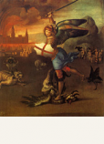 Postcard: St. Michael throwing down the devil