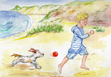 Postcard: AW1039 Running on the beach