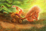 Postcard: Dwarf and Squirrel