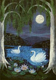Postcard: DK20 Swans in the Evening