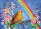 Postcard: Bird with Rainbow