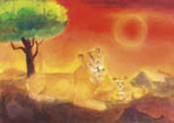 Postcard: DS5194 Lioness with cubs