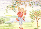 Postcard: AW1074 On the swing