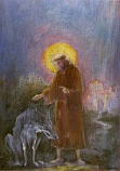 Postcard: DN92 St Francis and the Wolf Gubbio